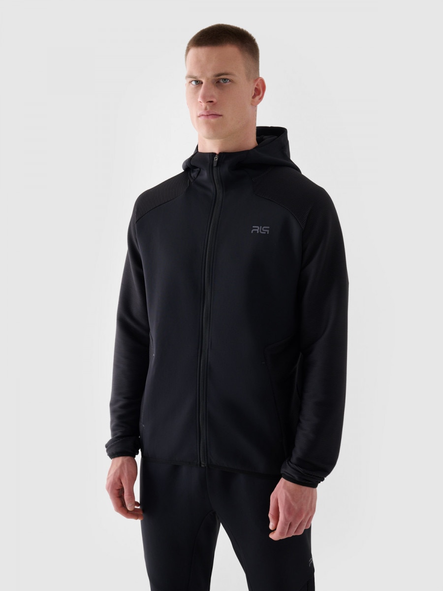 Męska bluza treningowa z kapturem 4F x Robert Lewandowski RL9SAW24TFSWM543 - czarna