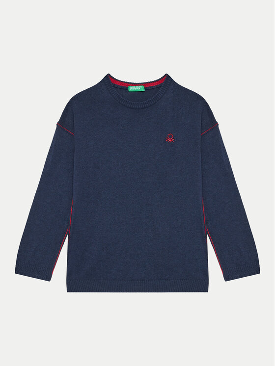 United Colors Of Benetton Sweter 1041H1025 Granatowy Regular Fit
