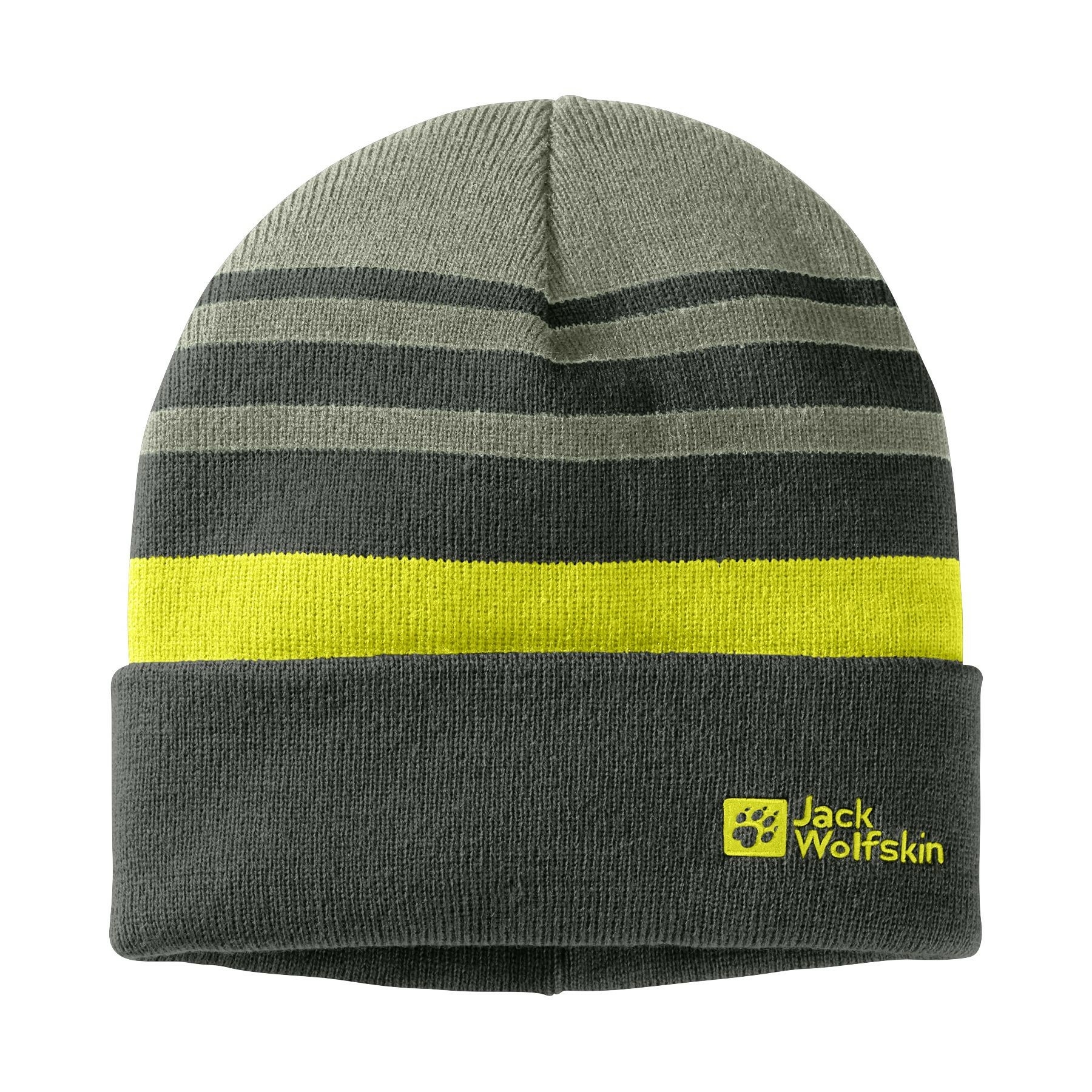 Dziecięca czapka Jack Wolfskin STRIPY KNIT BEANIE K mint leaf - S