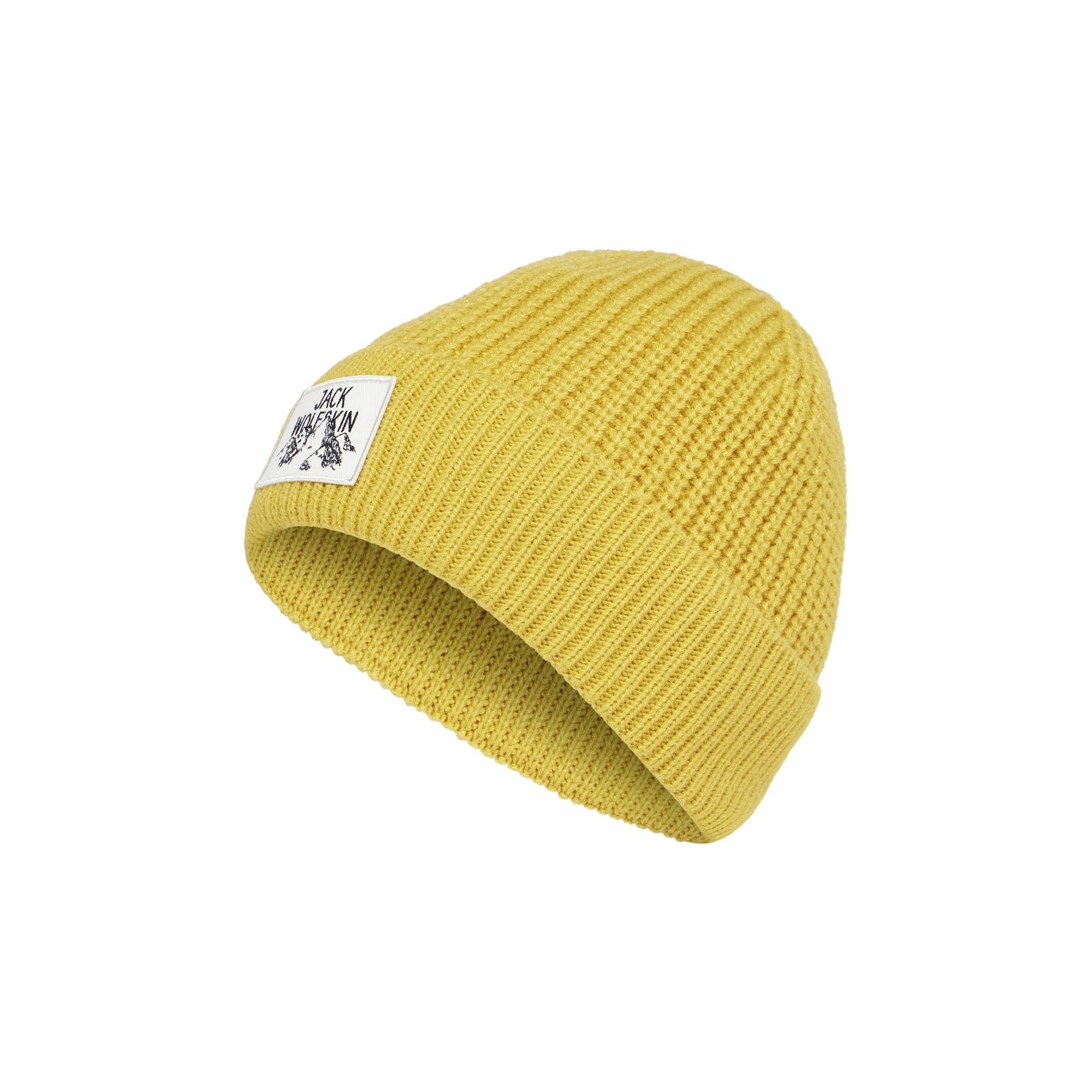 Czapka Jack Wolfskin BADGE BEANIE mustard - ONE SIZE