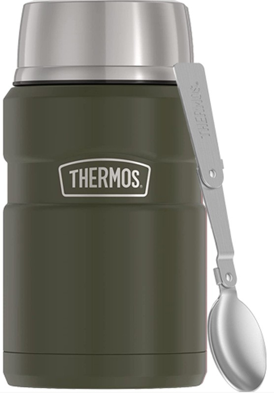 Termos na jedzenie ze składaną łyżką i kubkiem - zieleń wojskowa 710ml THERMOS