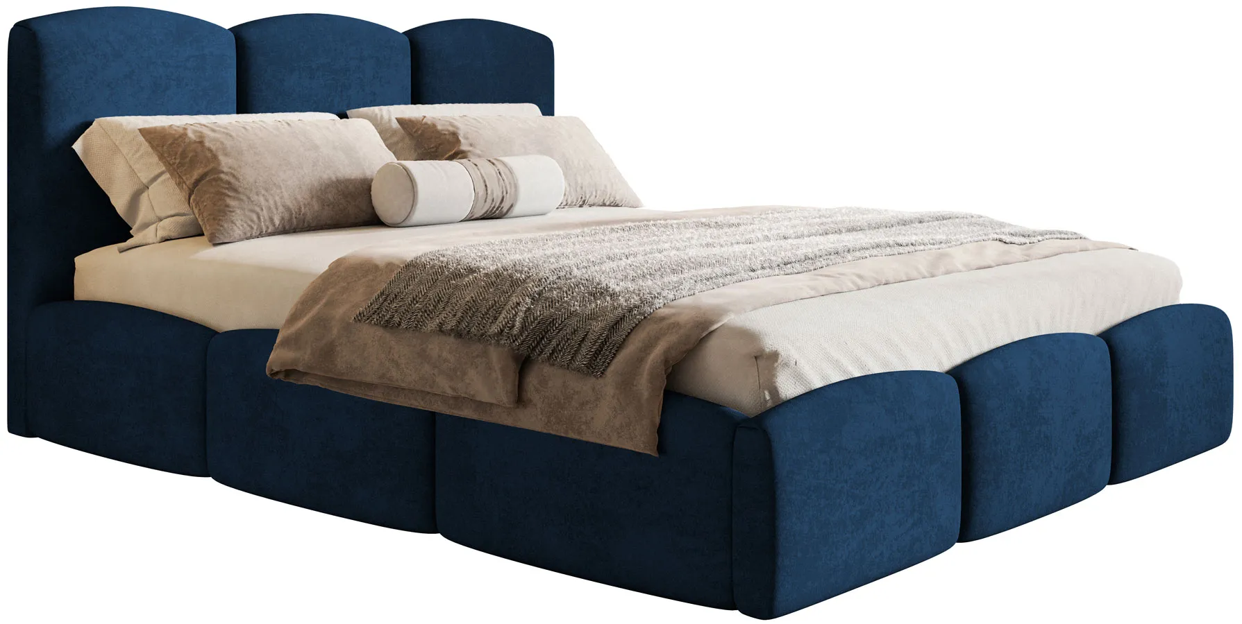 Łóżko pluszowe z zagłówkiem 160x200 A0-W12