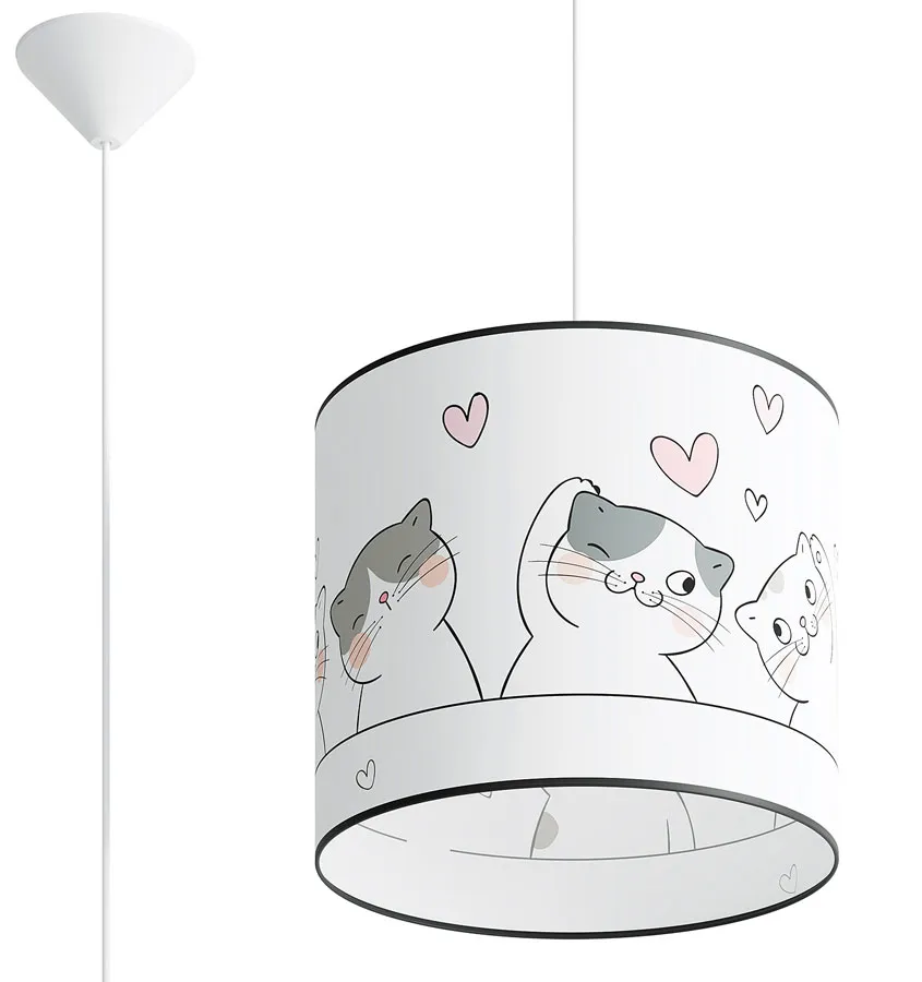 Dziecięca lampa wisząca z motywem kotków - 3X grafit połysk A584 L1-R03