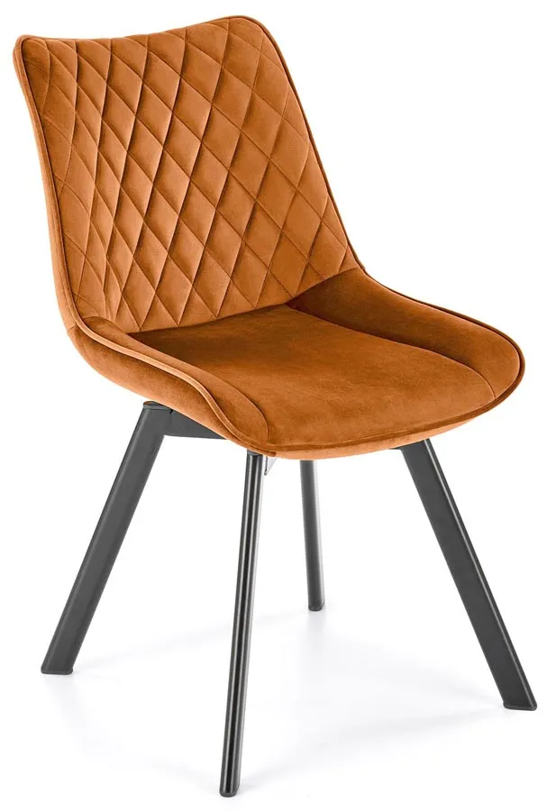 Cynamonowe krzesło z siedziskiem obrotowym 360 stopni - Giano