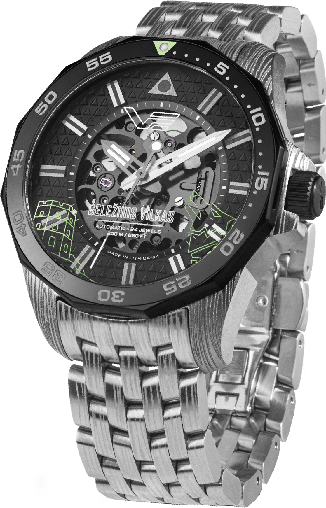 Zegarek Vostok Europe NH72-225E764B Gelezinis Vilkas Skeleton Automatic Limited Edition