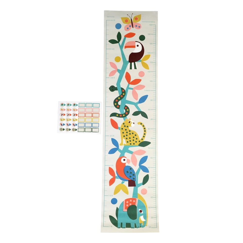 Naklejka dziecięca do mierzenia wzrostu na ścianę 28,5x115 cm Wild Wonders – Rex London