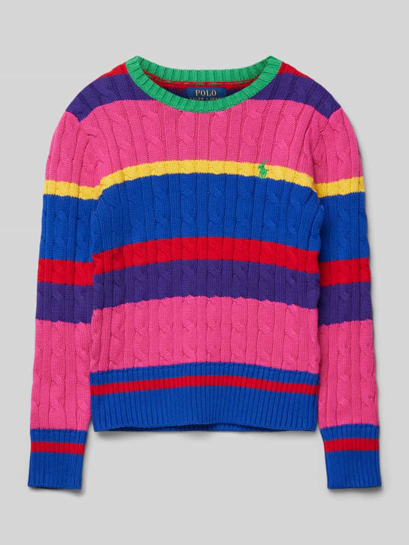 Sweter z dzianiny z okrągłym dekoltem