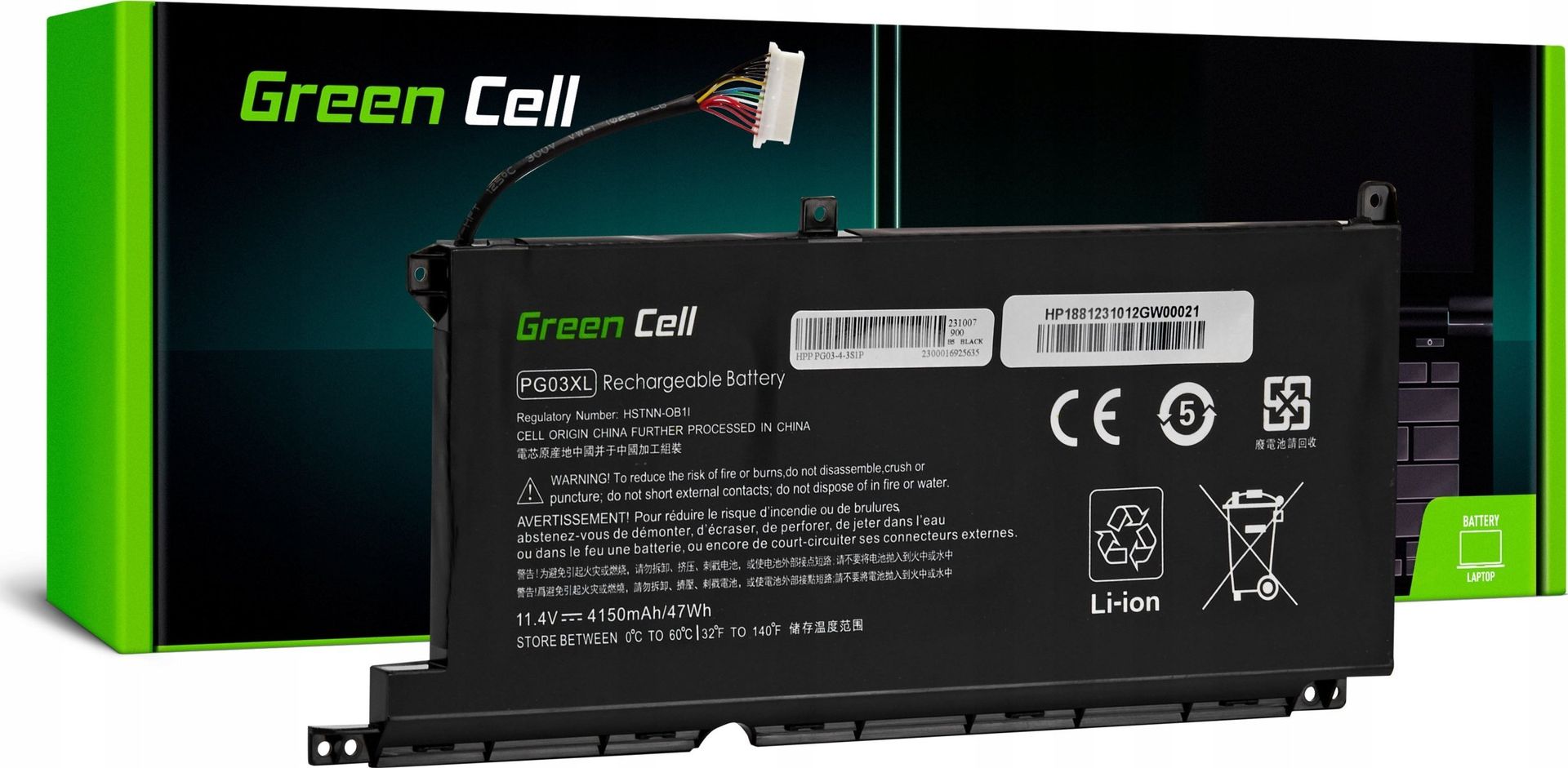 Bateria Green Cell PG03XL L48495-005 dedykowana dla laptopów HP