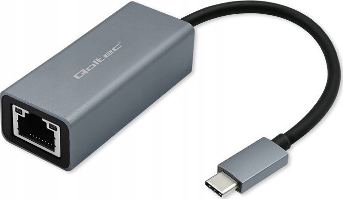 Karta sieciowa Qoltec Kabel adapter Qoltec USB-C na RJ45 Ethernet 1000Mb/s Aluminiowa obudowa