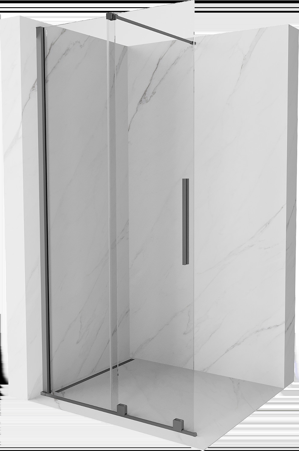 Mexen Velar ścianka prysznicowa rozsuwana Walk-in 120 x 200 cm, transparent 8 mm, gun metal - 871-120-000-03-95