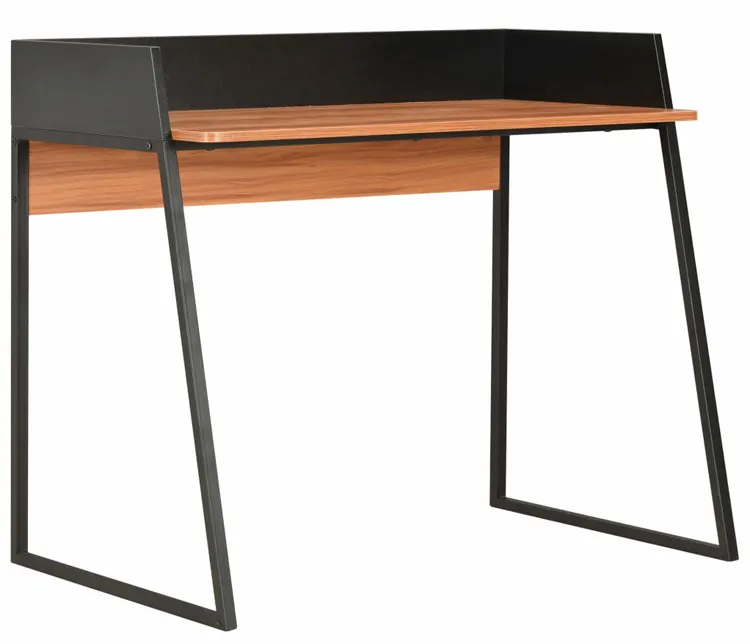 Elior Czarne nowoczesne biurko z drewnianym blatem G3-P00