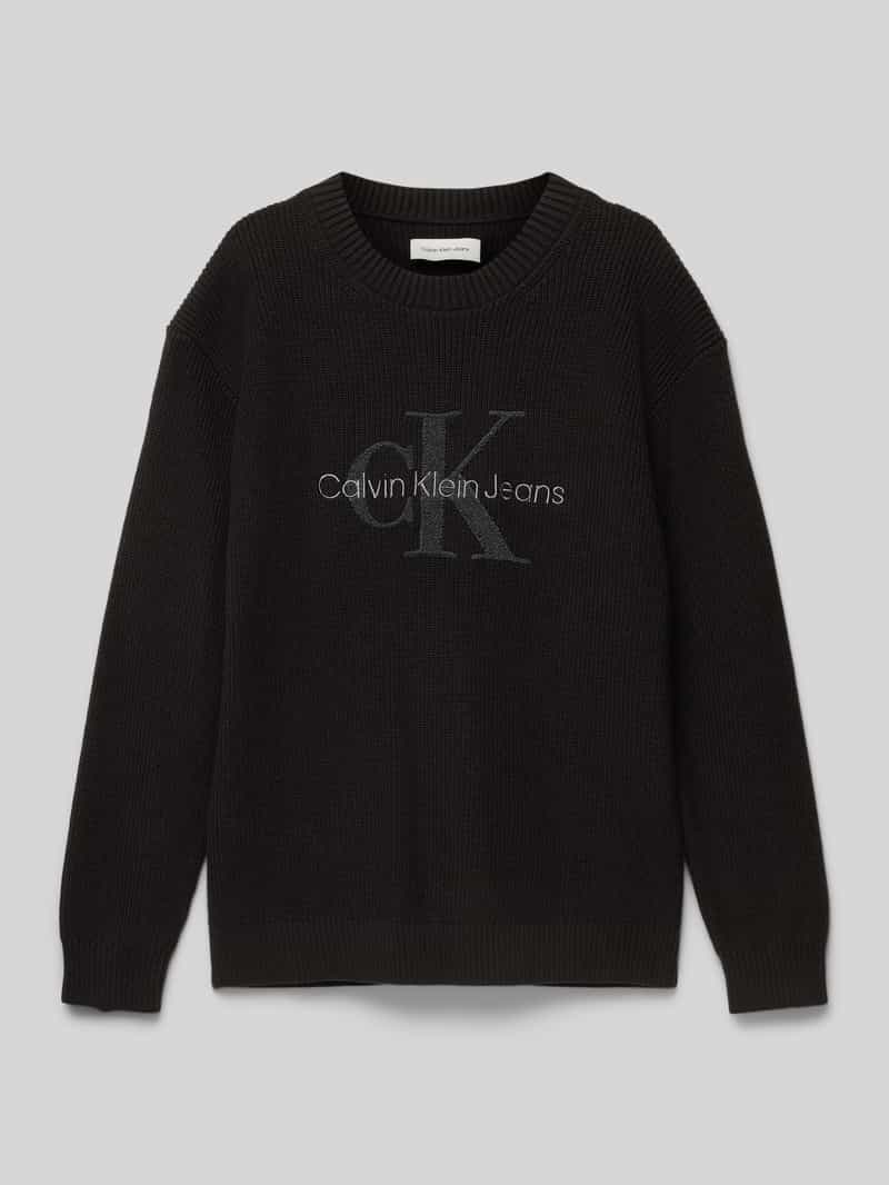 Sweter z dzianiny z okrągłym dekoltem model ‘TOWELLING’