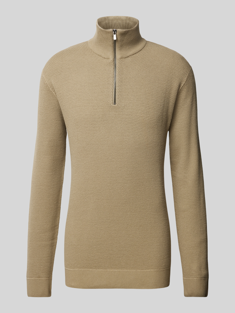 Sweter z dzianiny ze stójką model ‘BLUCHRISTER’