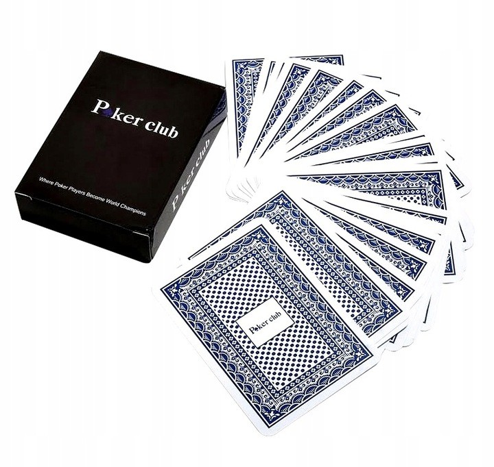 Karty do gry Poker Club 100% Plastic - Talia kolor niebieski