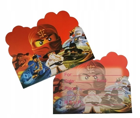 Zaproszenia Na Urodziny Dziecka - NINJAGO - 10szt