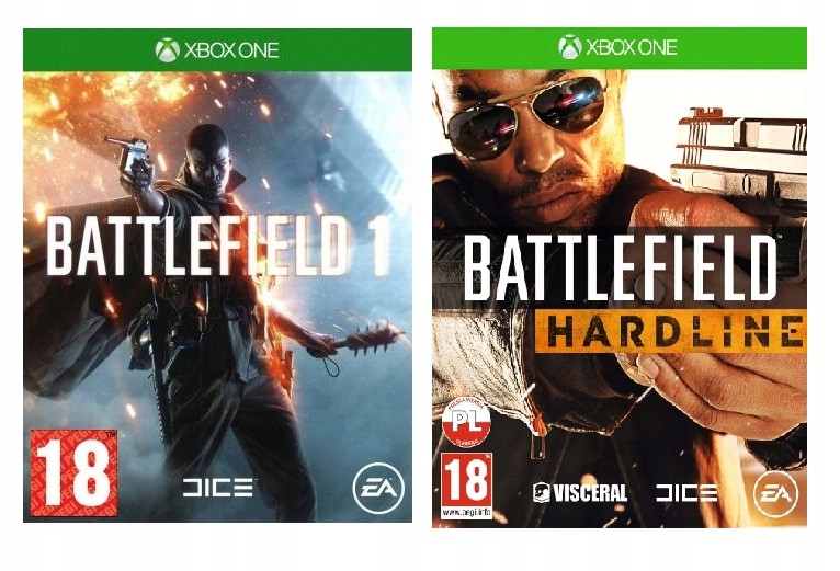 Xbox ONE Zestaw 2 Gry Battlefield 1 + Battlefield Hardline