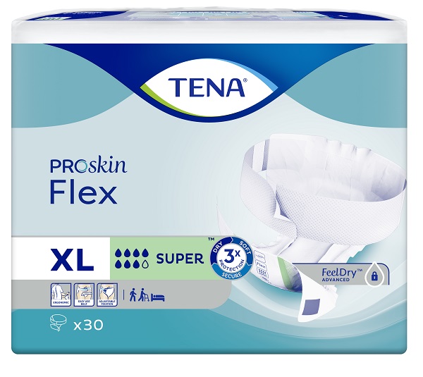 Tena Flex ProSkin Super, Pieluchomajtki dla dorosłych, 105-153cm, Extra Large