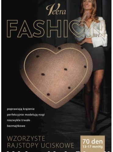 Veera Fashion Rajstopy Wzorzyste Kropki Czarny XL Czarny