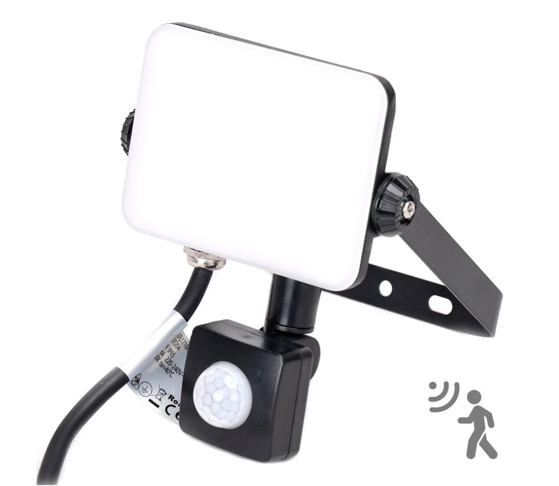 Aigostar - LED Reflektor z czujnikiem LED/20W/230V 4000K IP65 czarny
