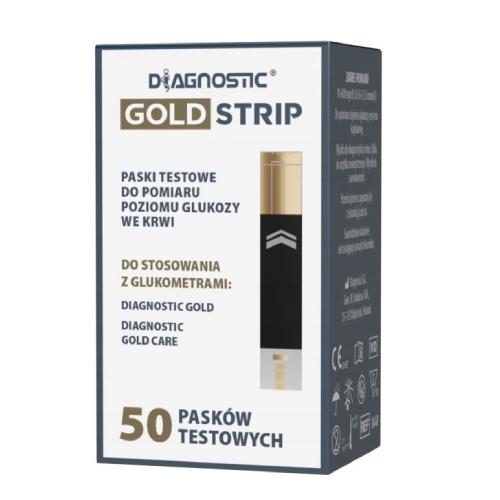 Diagnostic Gold Strip - Paski testowe do pomiaru glukozy we krwi - 50 szt.