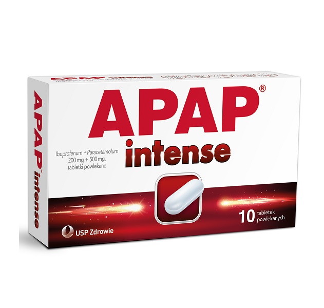 USP ZDROWIE SP. Z O.O Apap Intense 0,2g+0,5g 10 Tabletek Powlekanych
