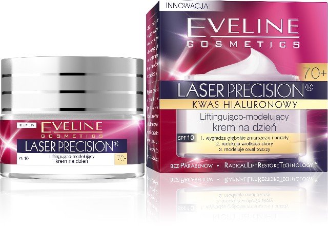 Eveline Cosmetics, Laser Precision 70+, krem  na dzień liftingująco-modelujący, 50 ml