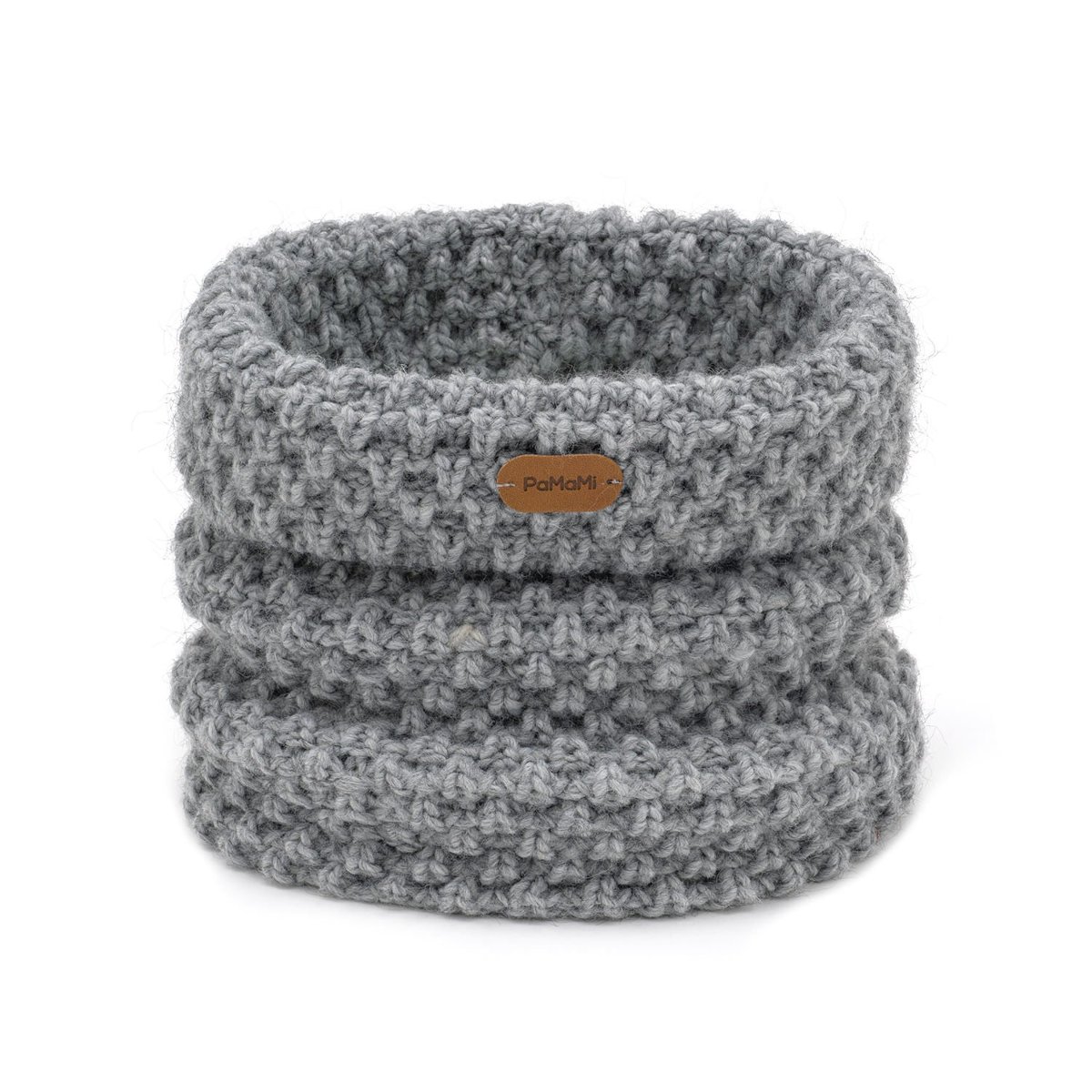 PaMaMi, Zimowy komin damski na raz, jasnoszary