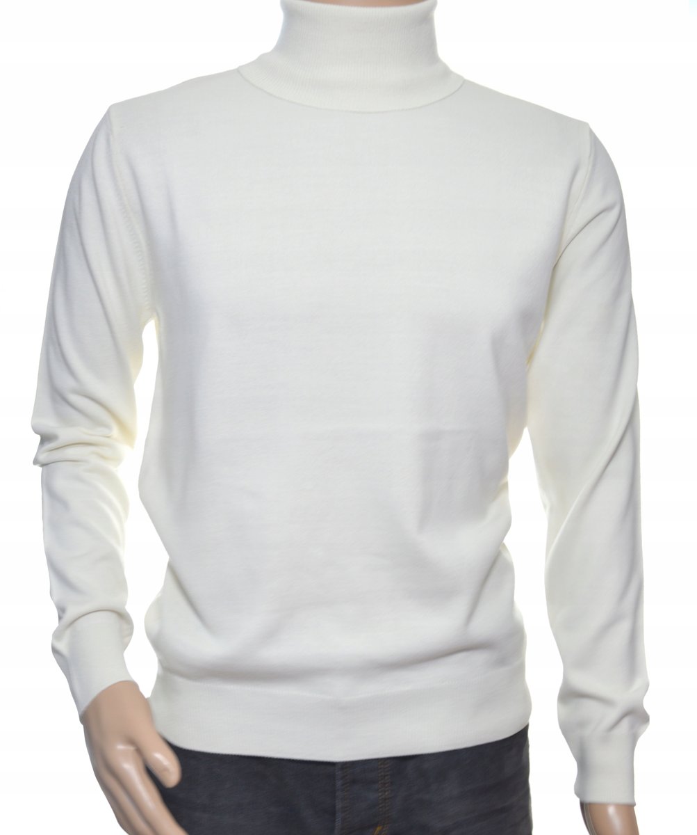 Sweter golf męski z kaszmiru i wełny merynosów XL