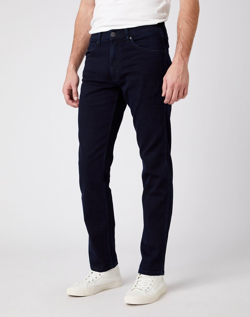 Wrangler Greensboro Męskie Spodnie Jeansowe Black Back W15Qqc77D-W44 L36