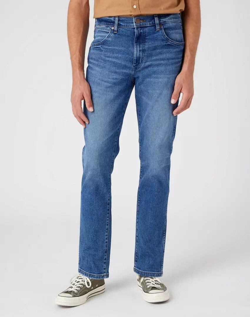Wrangler Larston Męskie Spodnie Jeansowe Jeansy Smoke Sea W18Sylz71-W33 L34