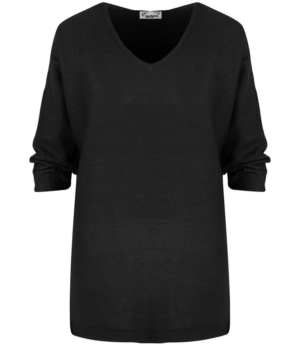 Klasyczny ciepły damski sweter serek ROSALIA-L/XL