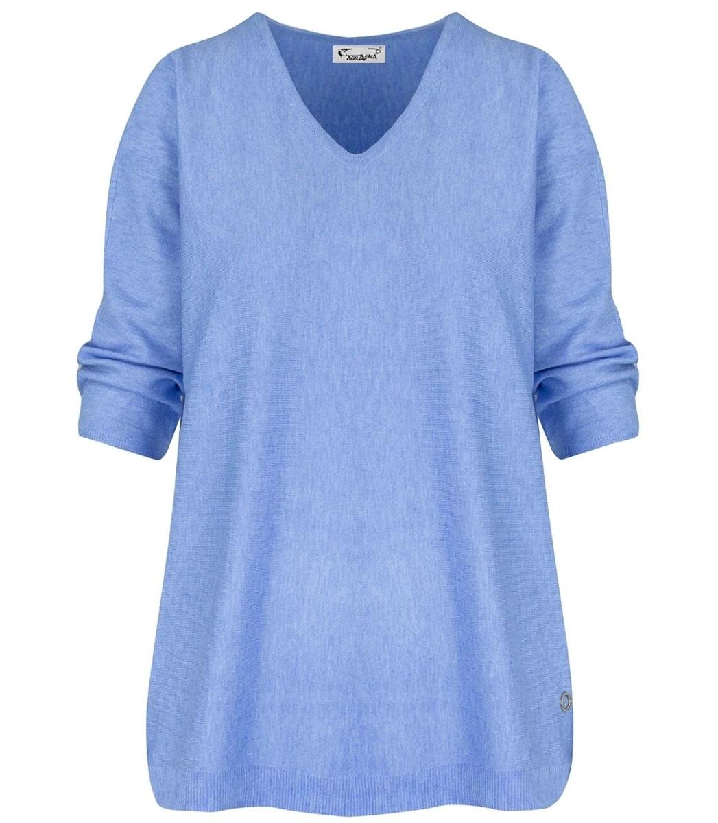 Klasyczny ciepły damski sweter serek ROSALIA-L/XL