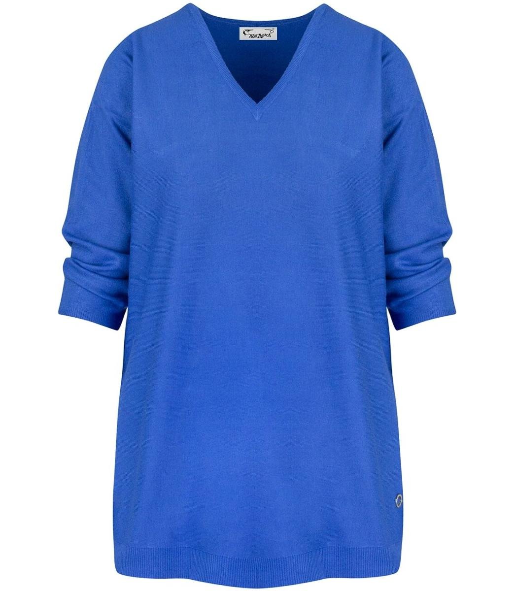 Klasyczny ciepły damski sweter serek ROSALIA-S/M