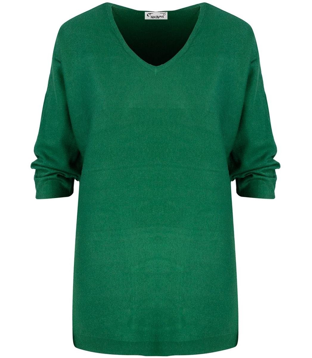 Klasyczny ciepły damski sweter serek ROSALIA-L/XL
