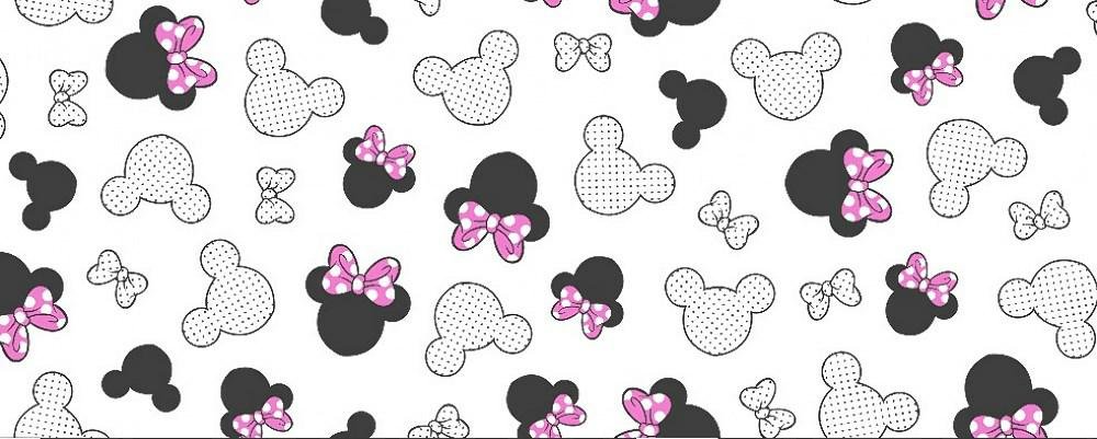 Poszewka 40x60 myszka biała czarna różowe kokardki Kids