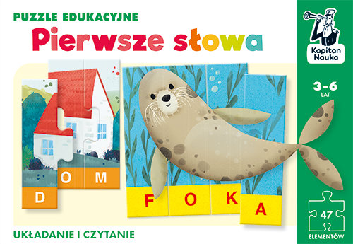 Puzzle edukacyjne. Pierwsze słowa. Kapitan Nauka