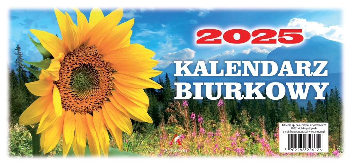 Kalendarz biurkowy, 24 x 11cm, stojący