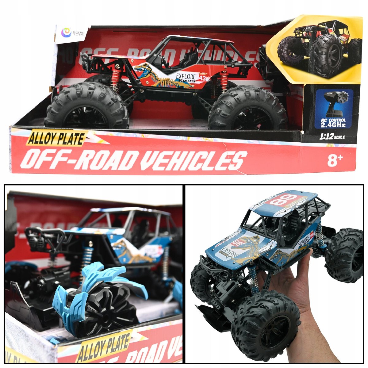 Samochód Zdalnie Sterowany Terenowy Duży 4X4 Auto Na Pilot Rc Off Road Awd