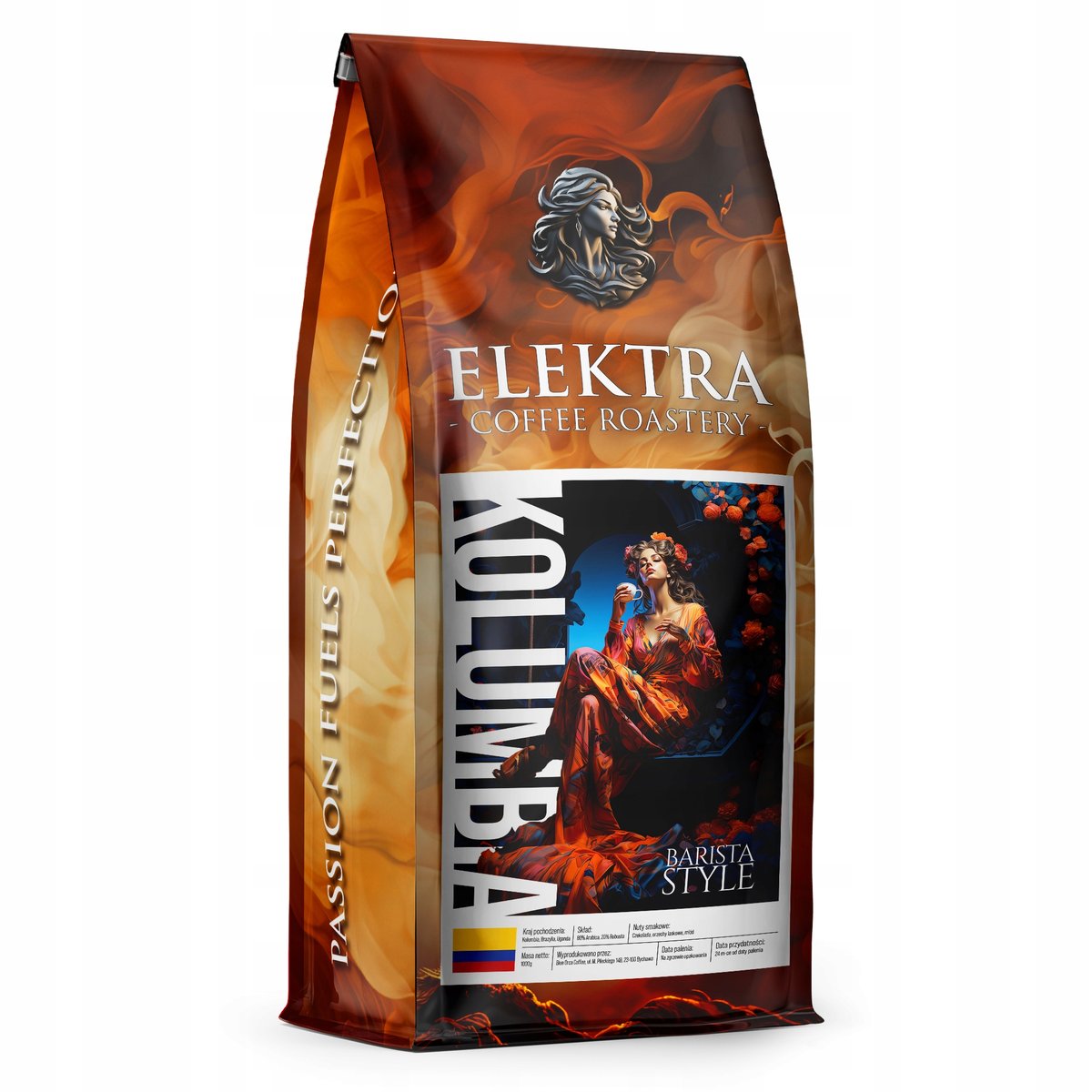 KAWA ZIARNISTA KOLUMBIA BARISTA -ŚWIEŻO PALONA 1KG - PALARNIA KAWY ELEKTRA