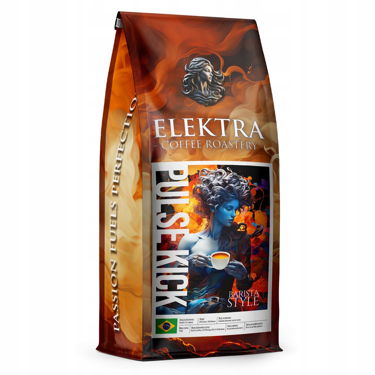 KAWA ZIARNISTA PULSE KICK BARISTA ŚWIEŻO PALONA 1KG -PALARNIA KAWY ELEKTRA