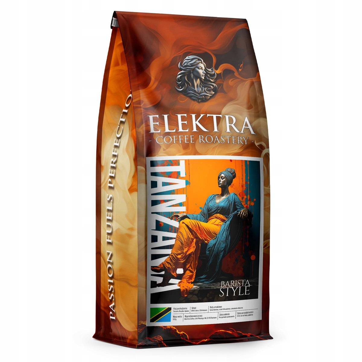 KAWA ZIARNISTA TANZANIA BARISTA ŚWIEŻO PALONA 1KG - PALARNIA KAWY ELEKTRA