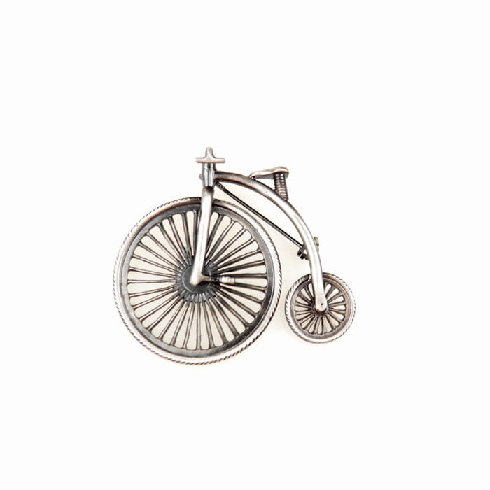 Broszka srebrna - Bicykl - Rower