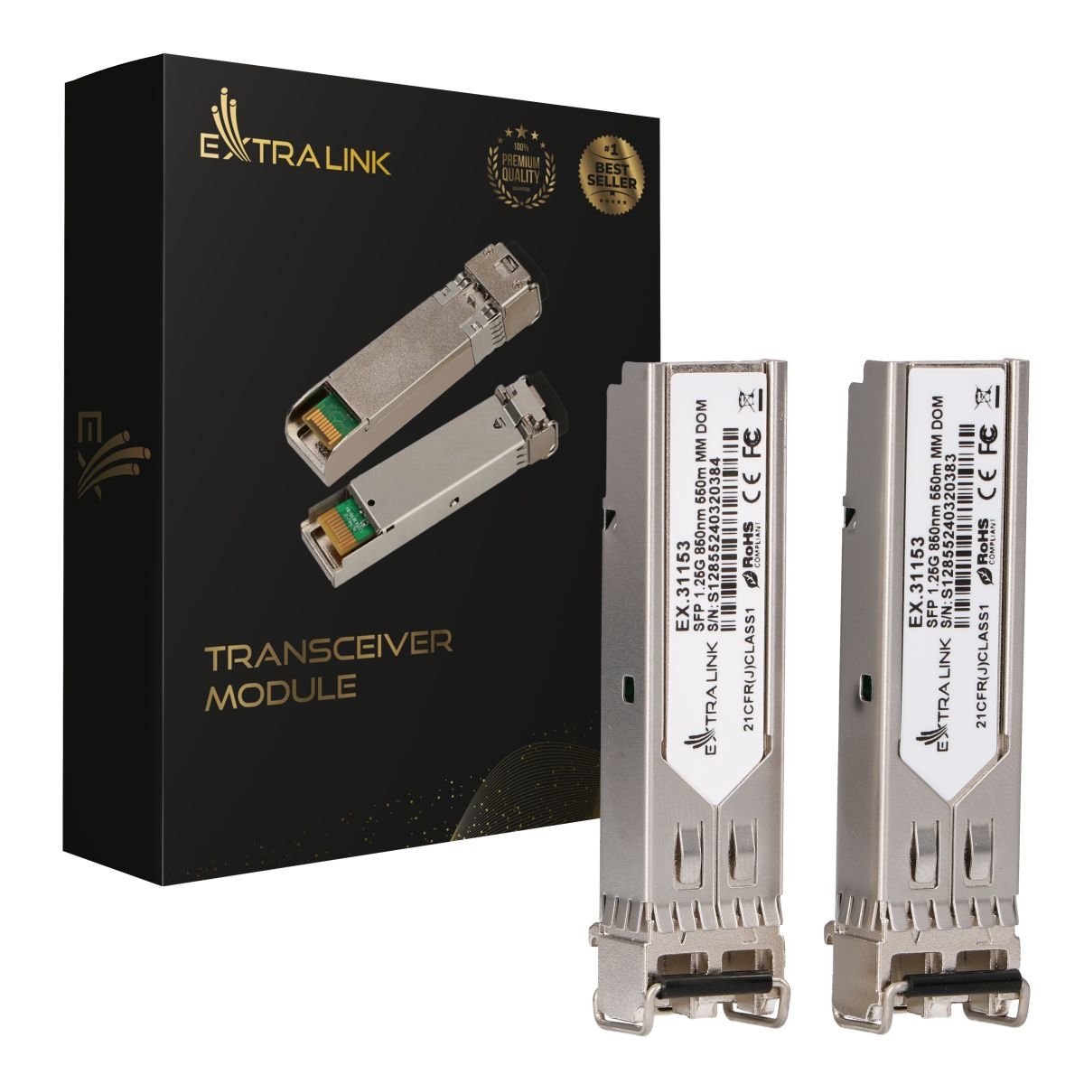 Moduł SFP Extralink, 1,25Gbps, LC/UPC, 850nm, 550m, multi mode, DOM