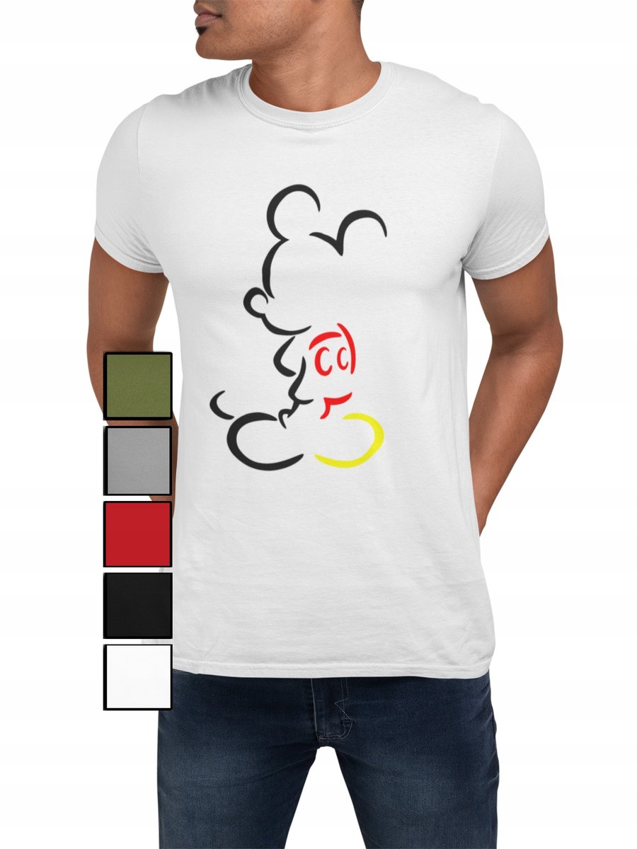 KOSZULKA T-SHIRT MĘSKA Z NADRUKIEM MYSZKA MIKI DONALD PLUTO - XXL
