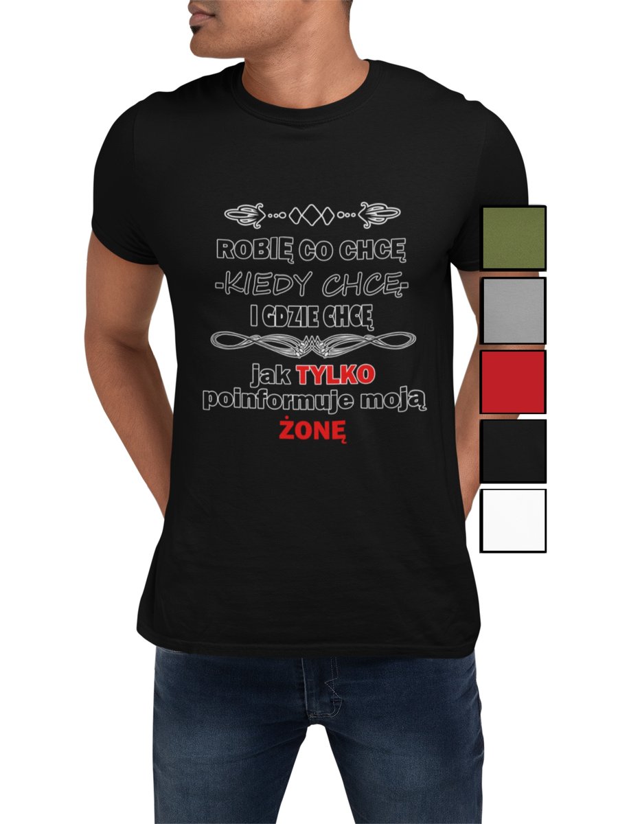 KOSZULKA T-SHIRT MĘSKA PREZENT DLA NIEGO WALENTYNKI ŚMIESZNE NAPISY - L
