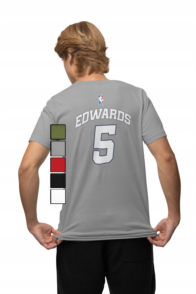 KOSZULKA MĘSKA Z NADRUKIEM NA PLECACH NBA MINNESOTTA- ANTHONY EDWARDS - L