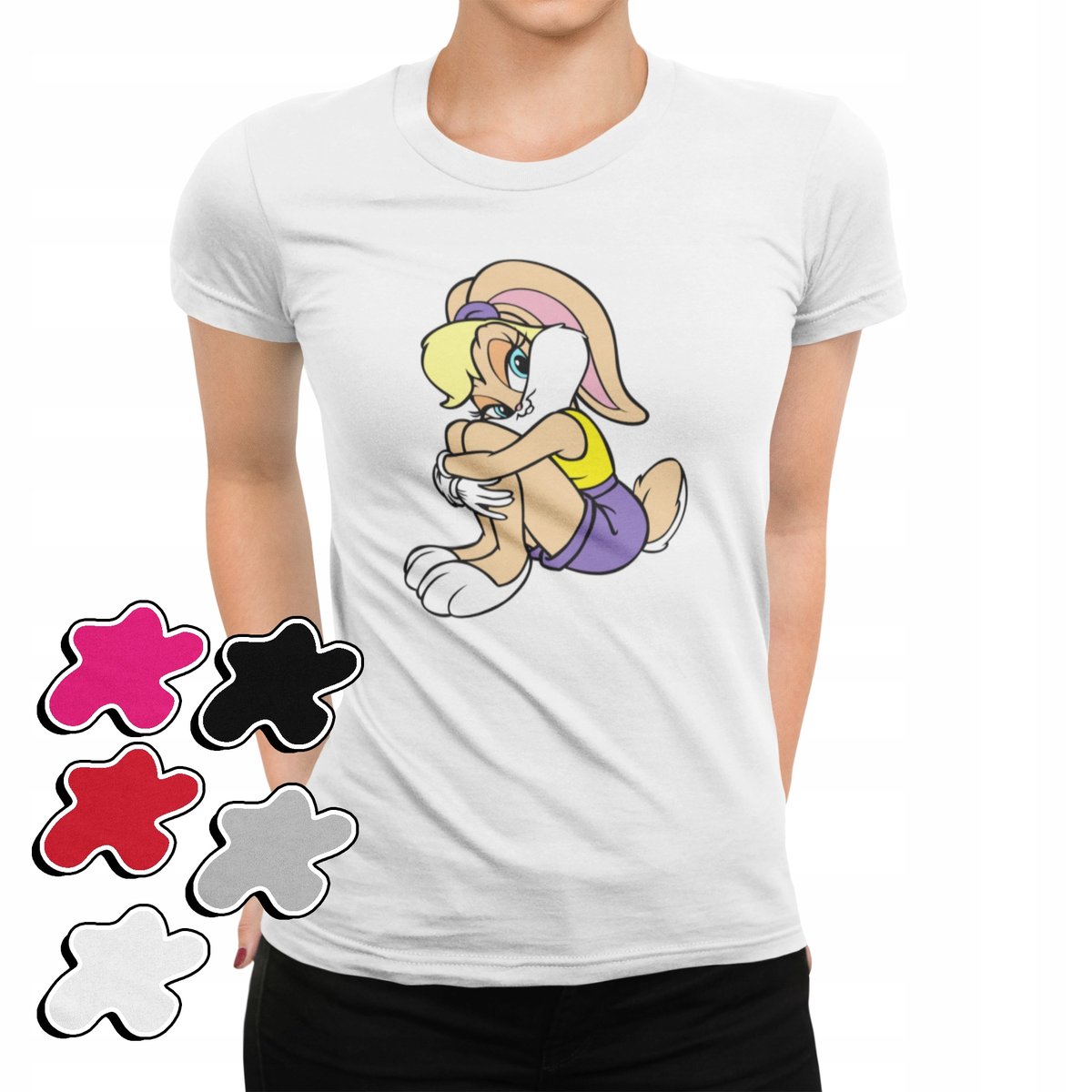 KOSZULKA DAMSKA Z NADRUKIEM PREZENT DLA NIEJ PREZENT KRÓLIK BUGS LOLA -L