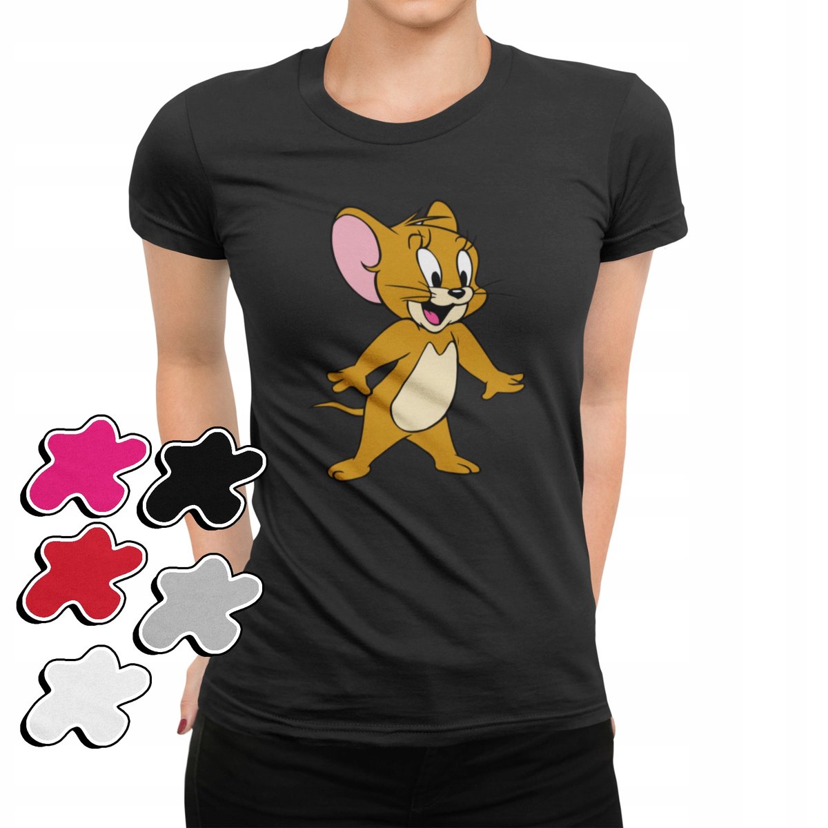 KOSZULKA DAMSKA Z NADRUKIEM PREZENT DLA NIEJ PREZENT TOM I JERRY -S