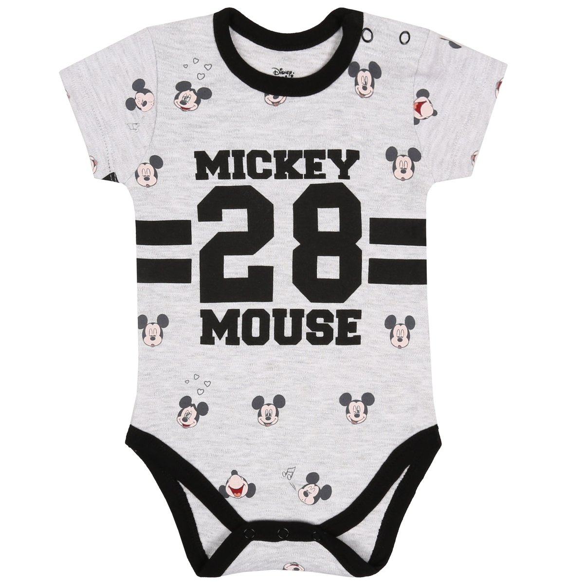 Szare body z czarnymi nadrukami i wzorami MYSZKA MICKEY 6 m 68 cm