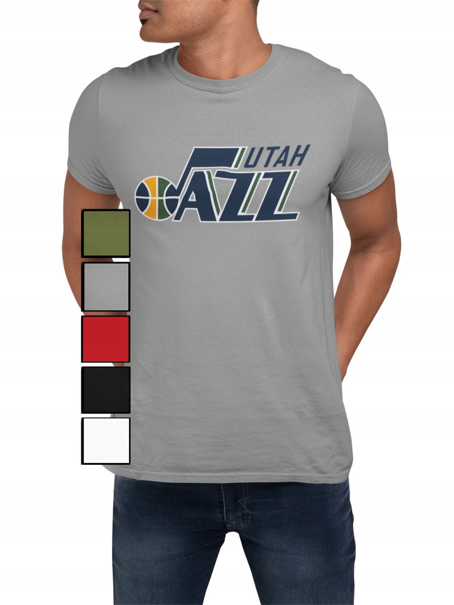 KOSZULKA MĘSKA Z NADRUKIEM DLA FANA NBA KOSZYKÓWKA UTAH JAZZ -S
